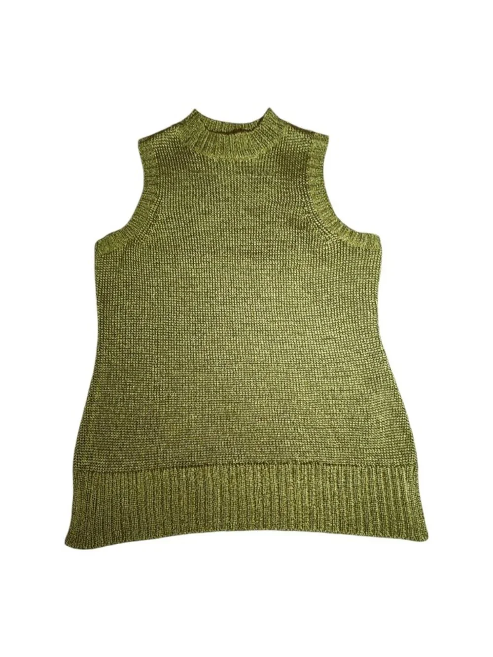 Chicos Travelers Collection Sleeveless Sweater Tank Wasabi Green Size 2 / US12 L - Picture 1 of 9